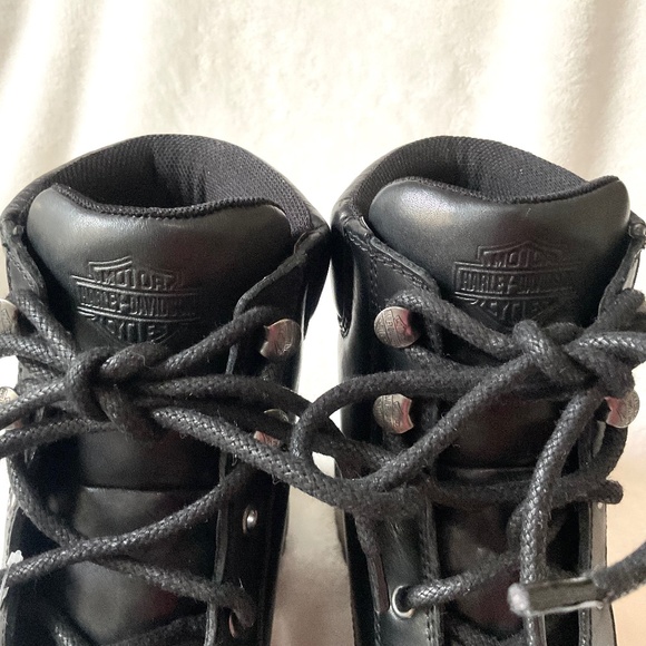 HARLEY DAVIDSON Chunky Lug Sole Grunge, Goth core Combat Moto Witchy Boots Sz 6 - Picture 6 of 15